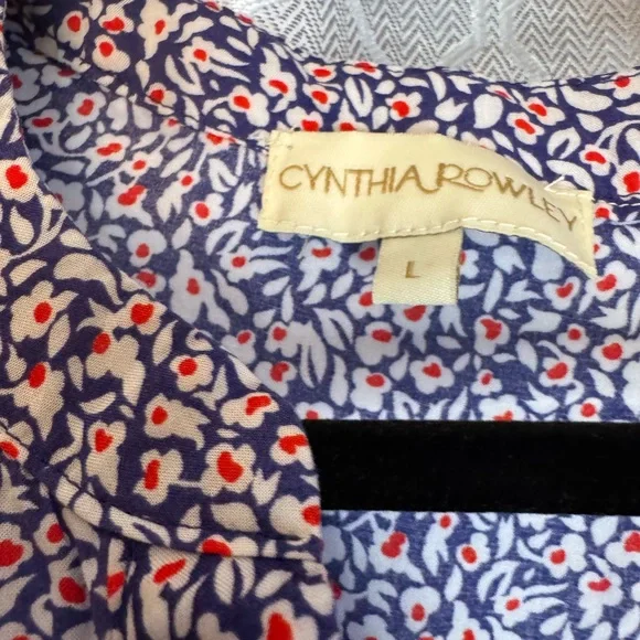 Cynthia Rowley Women’s Boho Peasant Blouse - Pink and Blue size Large - Picture 4 of 5